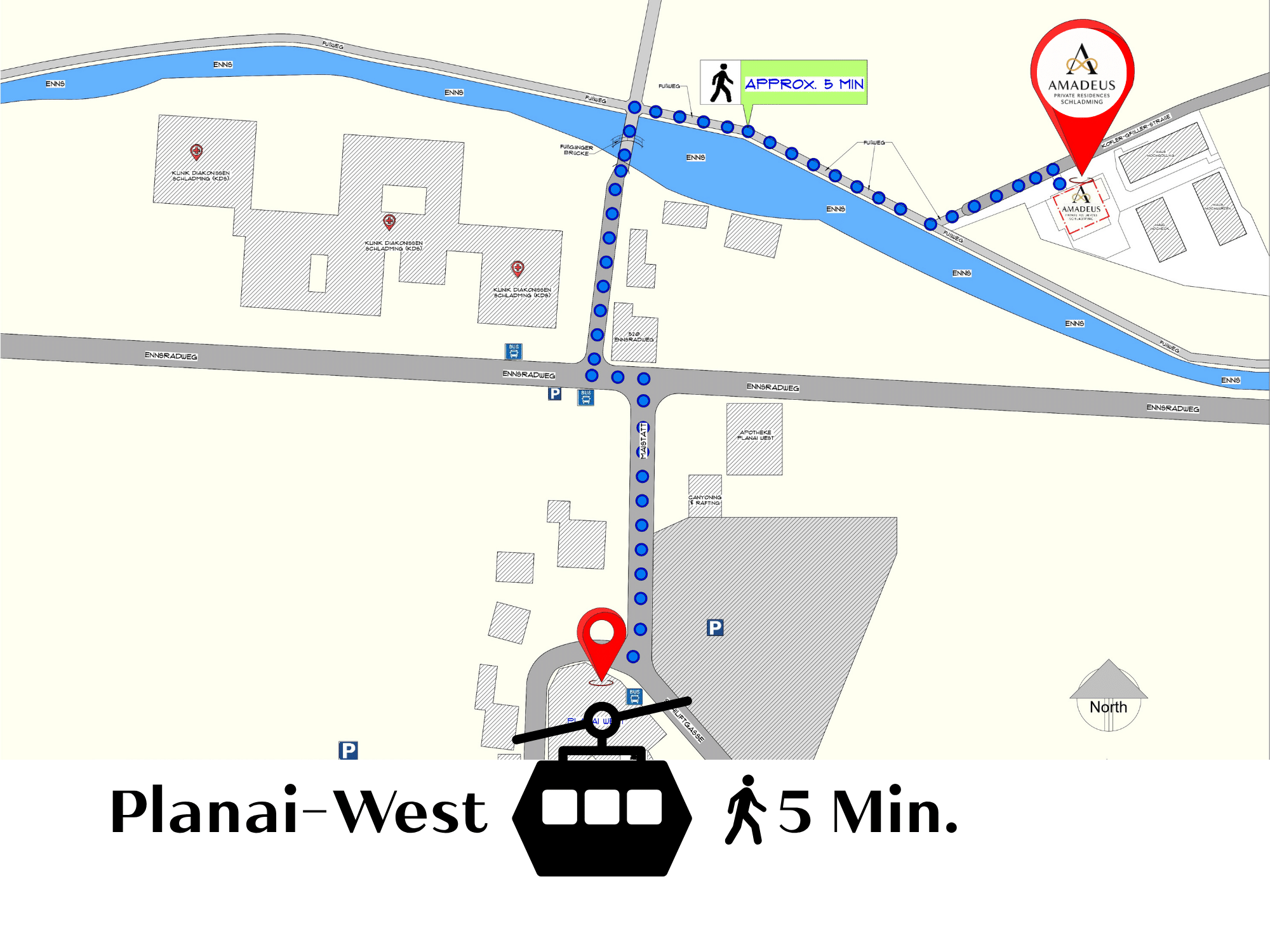 The Amadeus Schladming apartments are in an excellent location